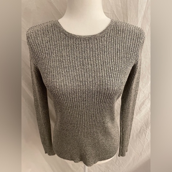 The Limited Long Sleeve Sparkly Silver Sweater Size S - Picture 2 of 10